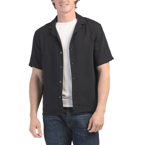 INDUSTRY Black Gauze Button Down Shirt - Picture 1 of 2